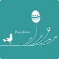 Easter eggs with cute bird Royalty Free Stock Photo