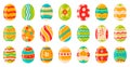 Easter eggs. Cute spring decorative chocolate eggs, happy easter doodle ornamental symbols. Easter holiday traditional Royalty Free Stock Photo
