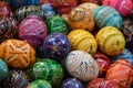 brightly colored easter eggs in Sorbian style