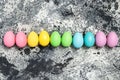 Easter eggs decoration dark background Royalty Free Stock Photo