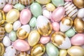 Easter eggs decoration Pastel colored golden egg