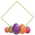 Easter Eggs with Diamond Shape Neon Frame.