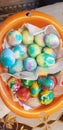 Easter eggs different colors