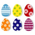 Easter eggs with the dropped shadow Royalty Free Stock Photo