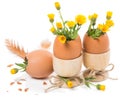 Easter eggs in eggcups