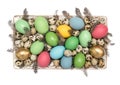 Easter eggs. Festive decoration on white Royalty Free Stock Photo