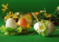 Easter eggs with flower decoration Royalty Free Stock Photo