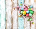 Easter eggs flower decoration Holidays arrangement Royalty Free Stock Photo