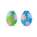 Easter eggs with flower decoration Royalty Free Stock Photo