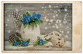 Easter Eggs Flowers Decoration Vintage Postcard