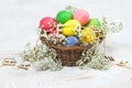 Easter eggs flowers Festive decoration Royalty Free Stock Photo