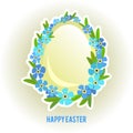 Easter eggs and forget-me flowers frame