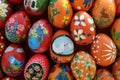 Easter eggs in front of church in Wasseralfingen, Germany