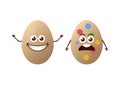 Happy and unhappy easter eggs vector