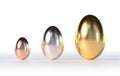 Easter Eggs Gold Silver Bronze Royalty Free Stock Photo