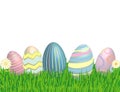 Easter Eggs in the grass with flowers! Royalty Free Stock Photo
