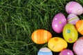 Easter eggs on grass