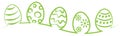 Easter eggs green outline drawing isolated vector
