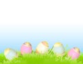 Easter Eggs in Green Spring Grass