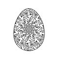 Easter eggs , hand drawn coloring book pages, isolated on white background. Vector illustration