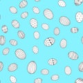 Easter eggs Hand drawn decorative elements in vector for coloring book. Colorful decorative seamless pattern