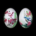 Easter eggs with hand painted on black isolated background. Easter egg. Royalty Free Stock Photo