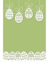 Easter - eggs hangs on the thread - green background