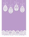 Easter - eggs hangs on the thread - purple background