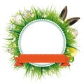 Easter Eggs Hare Ears Emblem Royalty Free Stock Photo
