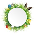 Easter Eggs Hare Ears Speech Bubble