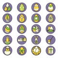 Easter eggs icon pack, icon Royalty Free Stock Photo