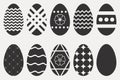 Easter eggs icons set. Collection of religious holiday attribute. Vector.