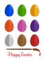 Easter eggs icons set flat modern style Royalty Free Stock Photo