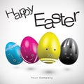 Easter eggs illustration in CMYK colors