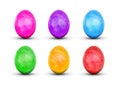 easter eggs isolated on white background. Red, green, purple, yellow, blue, pink, eggs. shiny gold-plated paint. decor for the