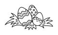 Easter eggs isolated on a white background. Traditional food and symbol for the Orthodox and Catholic holidays. They can be used