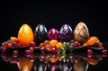 easter eggs with jelly beans and chocolate