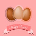 Easter eggs with lace frames