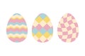 Easter eggs ÃÂlipart collection in 1970 retro style. Perfect for stickers, cards, print. Isolated vector illustration