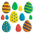 Easter Eggs Made from Multi-Colored Plasticine