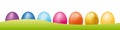 Easter eggs marketing banner. Marketing Happy esater vector background. Royalty Free Stock Photo