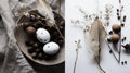 Easter eggs and Minimalist simple decor in Scandinavian style