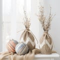 Easter eggs and Minimalist simple decor in Scandinavian style