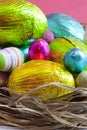 Easter eggs in nest Royalty Free Stock Photo