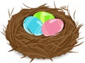 Easter eggs in nest