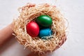 Easter eggs in nest Royalty Free Stock Photo