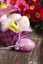 Easter eggs in nest Royalty Free Stock Photo