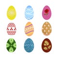 Easter Eggs with ornament pattern vector illustration design set vector illustration Royalty Free Stock Photo