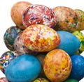 Easter eggs painted by hand, isolated and with clipping path