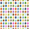 Easter eggs painted with spring seamless pattern background Royalty Free Stock Photo